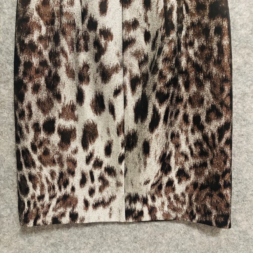 Lafayette 148 New York Dress Womens Size 0 Brown Leopard Floral Animal Sheath - Picture 9 of 15